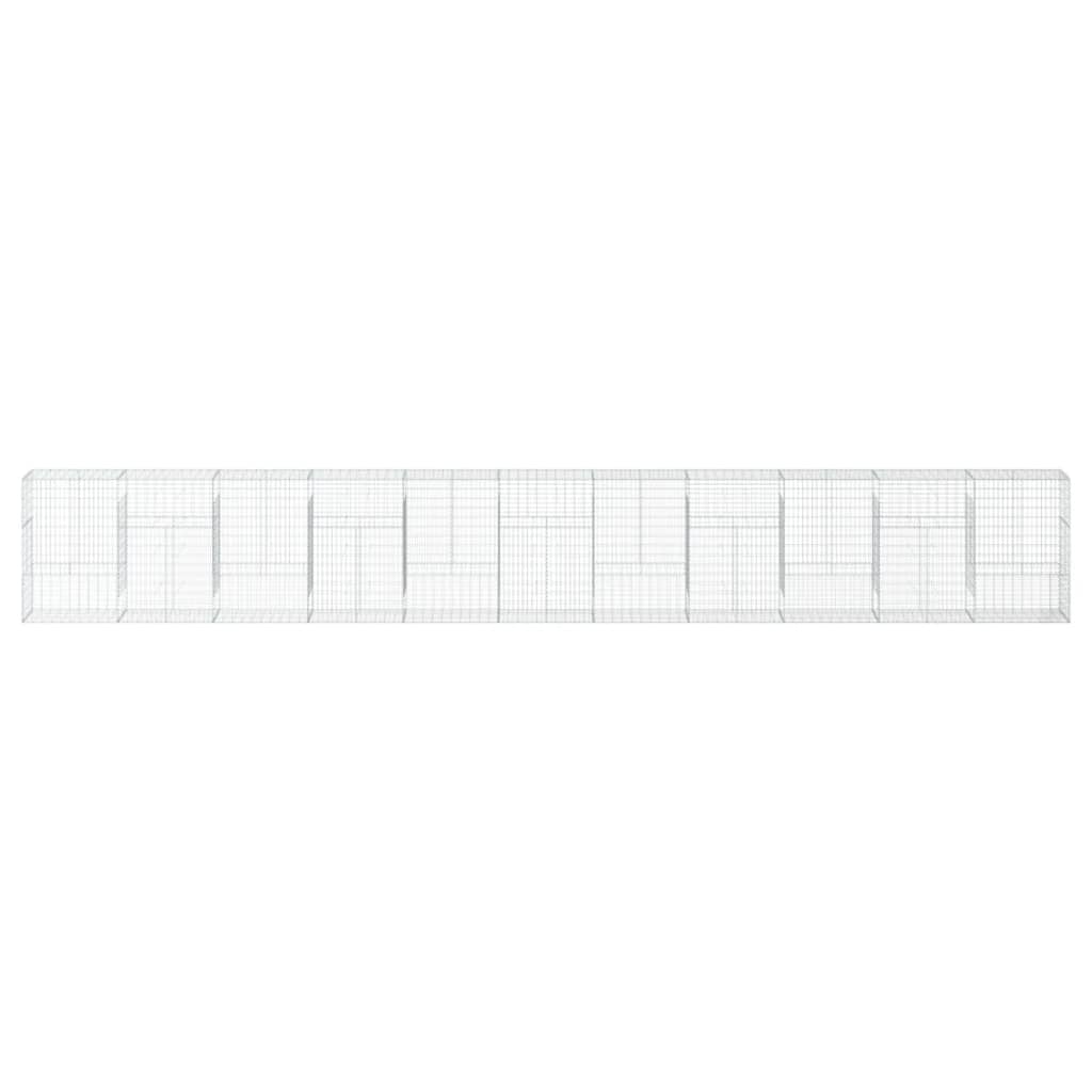 vidaXL Gabion Basket with Cover 1100x50x150 cm Galvanised Iron 3
