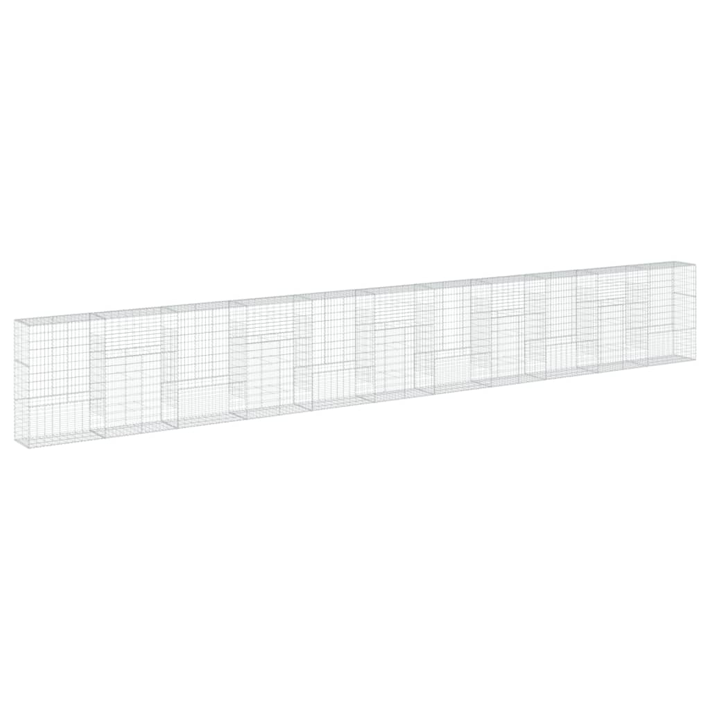 vidaXL Gabion Basket with Cover 1100x50x150 cm Galvanised Iron 5