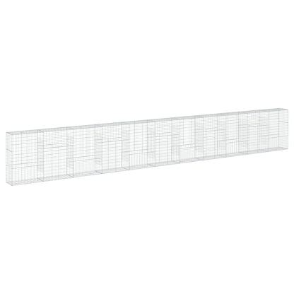 vidaXL Gabion Basket with Cover 1100x50x150 cm Galvanised Iron 5
