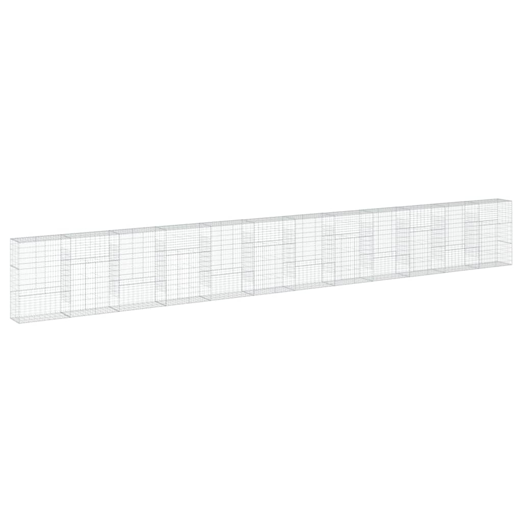 vidaXL Gabion Basket with Cover 1200x50x150 cm Galvanised Iron 2