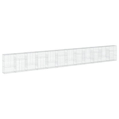 vidaXL Gabion Basket with Cover 1200x50x150 cm Galvanised Iron 2