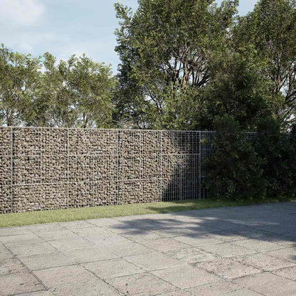vidaXL Gabion Basket with Cover 1200x50x150 cm Galvanised Iron 1