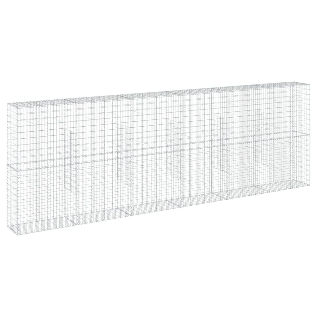 vidaXL Gabion Basket with Cover 600x50x200 cm Galvanised Iron 2