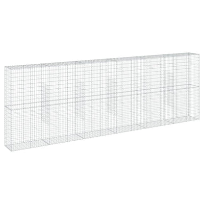 vidaXL Gabion Basket with Cover 600x50x200 cm Galvanised Iron 2