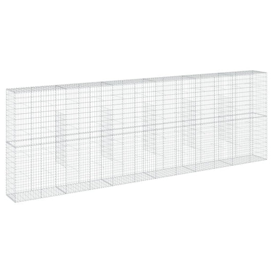 vidaXL Gabion Basket with Cover 600x50x200 cm Galvanised Iron 2