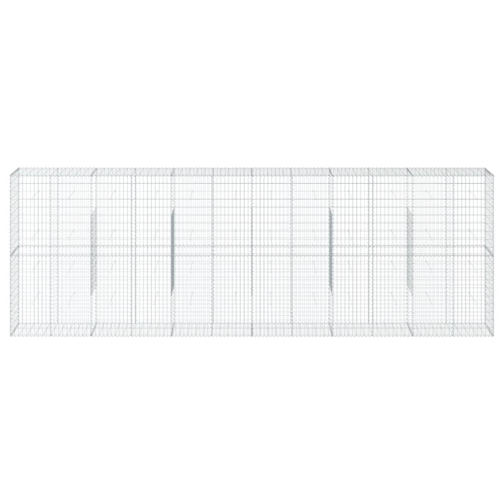 vidaXL Gabion Basket with Cover 600x50x200 cm Galvanised Iron 3