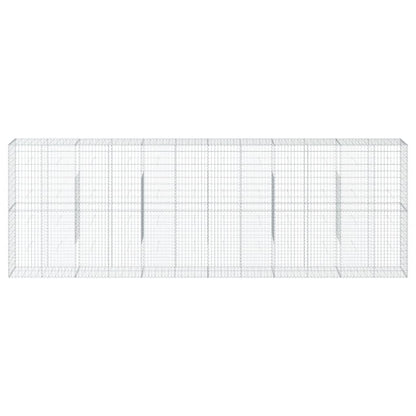 vidaXL Gabion Basket with Cover 600x50x200 cm Galvanised Iron 3