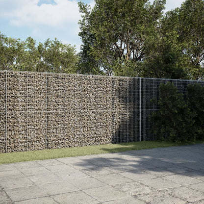 vidaXL Gabion Basket with Cover 600x50x200 cm Galvanised Iron 1