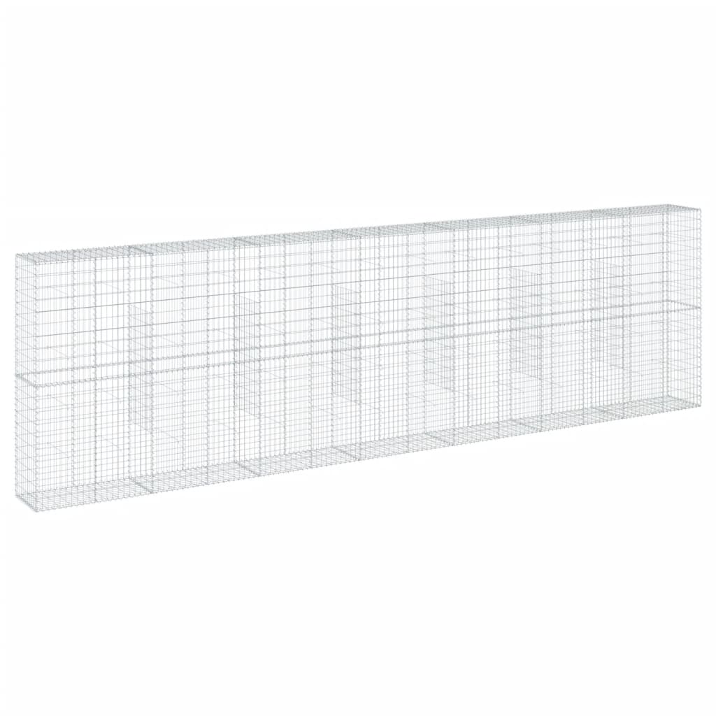 vidaXL Gabion Basket with Cover 700x50x200 cm Galvanised Iron 2