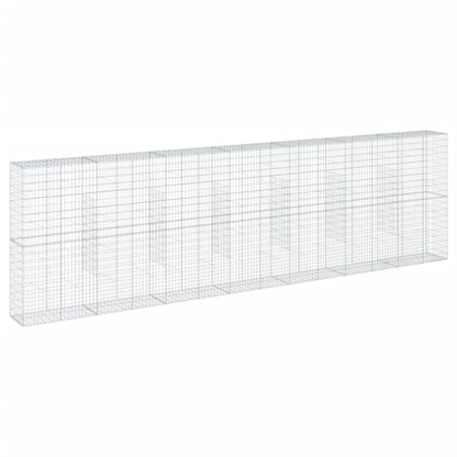 vidaXL Gabion Basket with Cover 700x50x200 cm Galvanised Iron 2