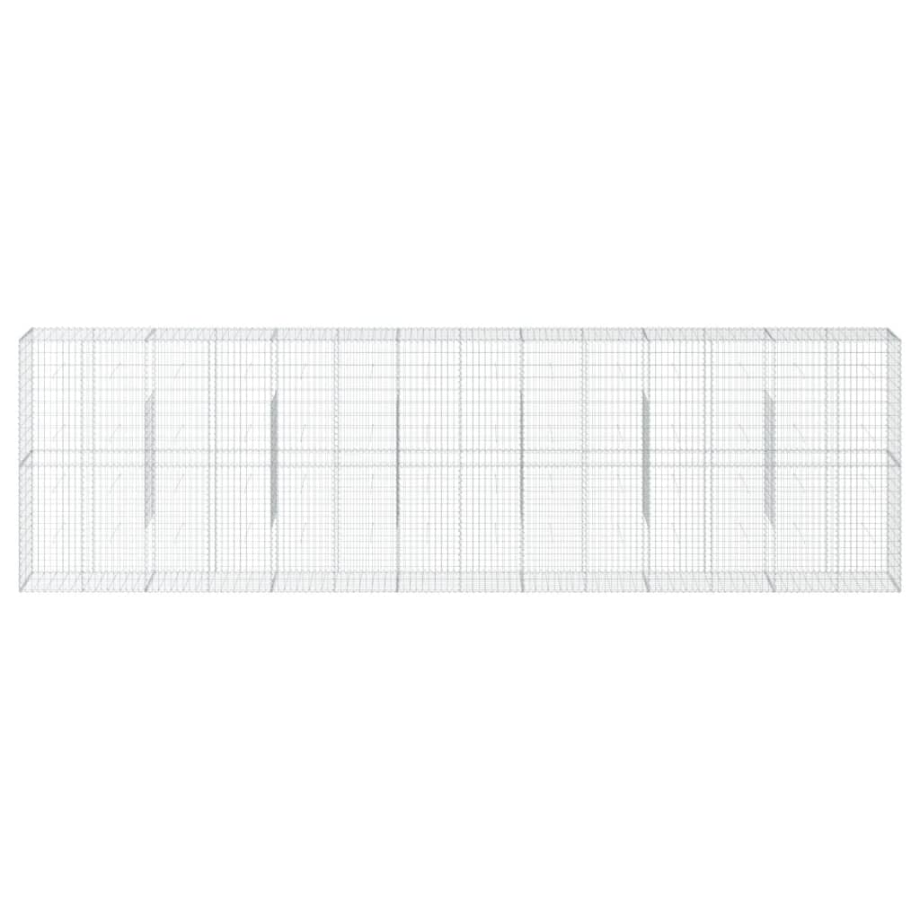 vidaXL Gabion Basket with Cover 700x50x200 cm Galvanised Iron 3