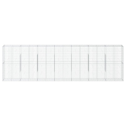 vidaXL Gabion Basket with Cover 700x50x200 cm Galvanised Iron 3