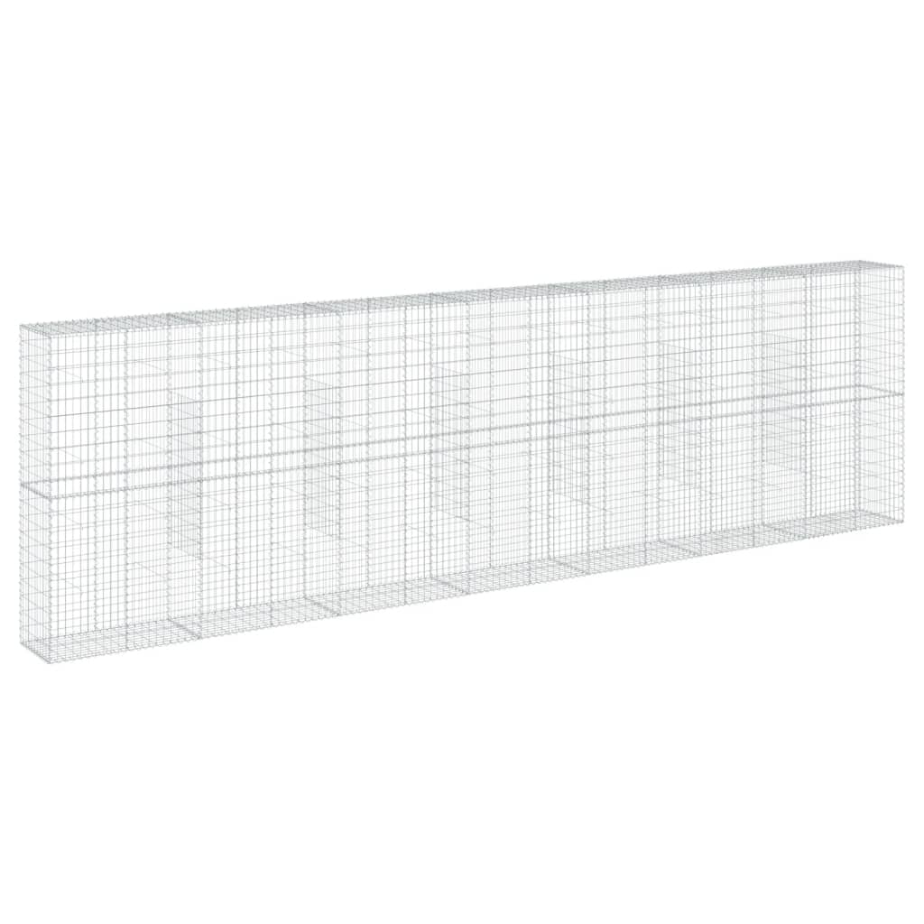 vidaXL Gabion Basket with Cover 700x50x200 cm Galvanised Iron 5