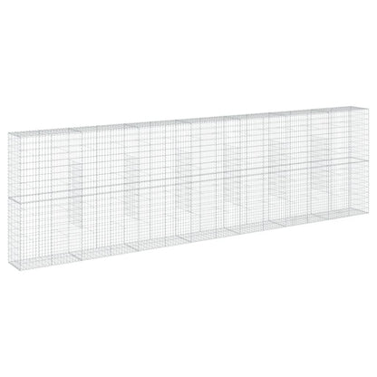 vidaXL Gabion Basket with Cover 700x50x200 cm Galvanised Iron 5