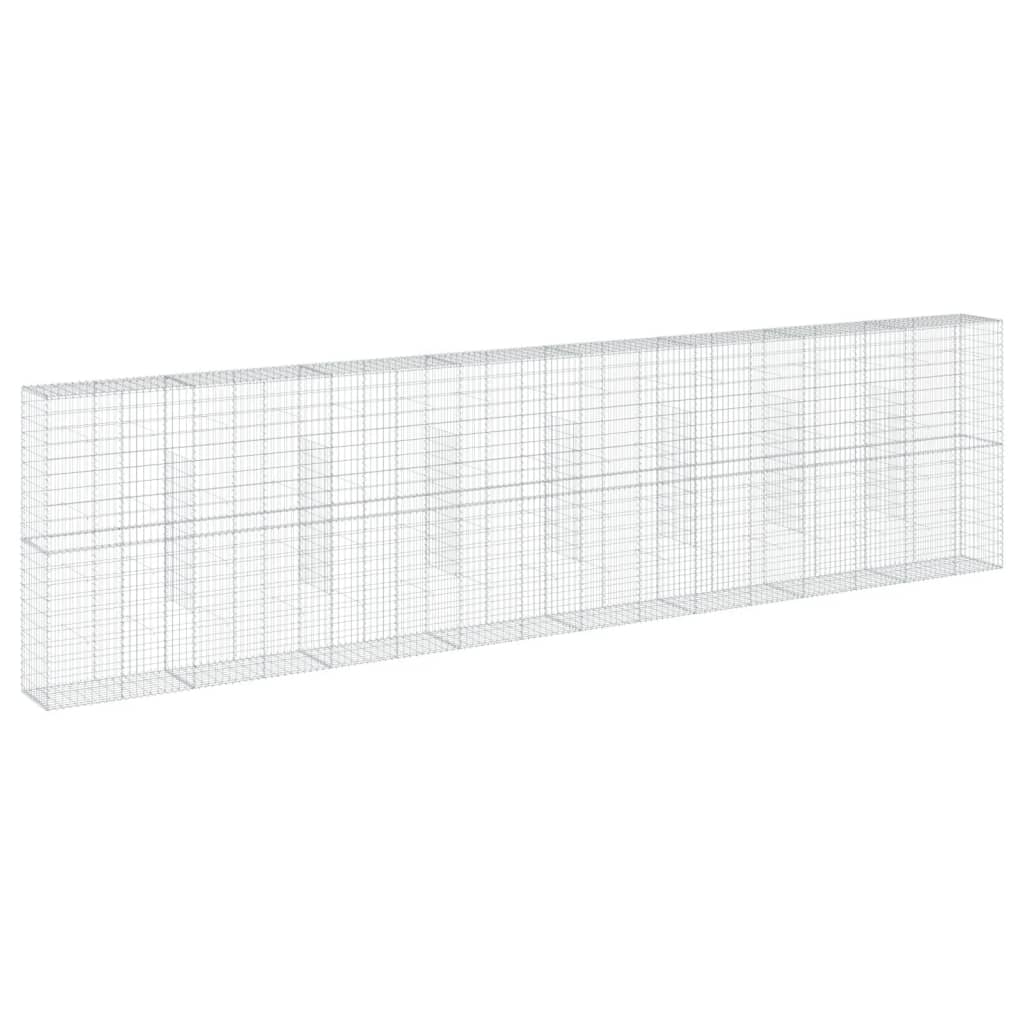 vidaXL Gabion Basket with Cover 800x50x200 cm Galvanised Iron 2