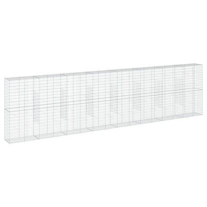 vidaXL Gabion Basket with Cover 800x50x200 cm Galvanised Iron 2