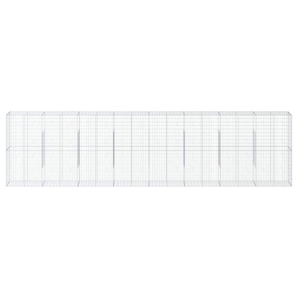 vidaXL Gabion Basket with Cover 800x50x200 cm Galvanised Iron 3