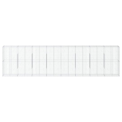 vidaXL Gabion Basket with Cover 800x50x200 cm Galvanised Iron 3