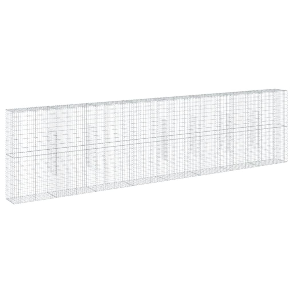 vidaXL Gabion Basket with Cover 800x50x200 cm Galvanised Iron 5