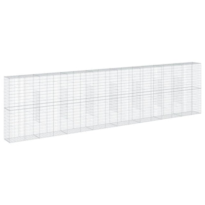 vidaXL Gabion Basket with Cover 800x50x200 cm Galvanised Iron 5