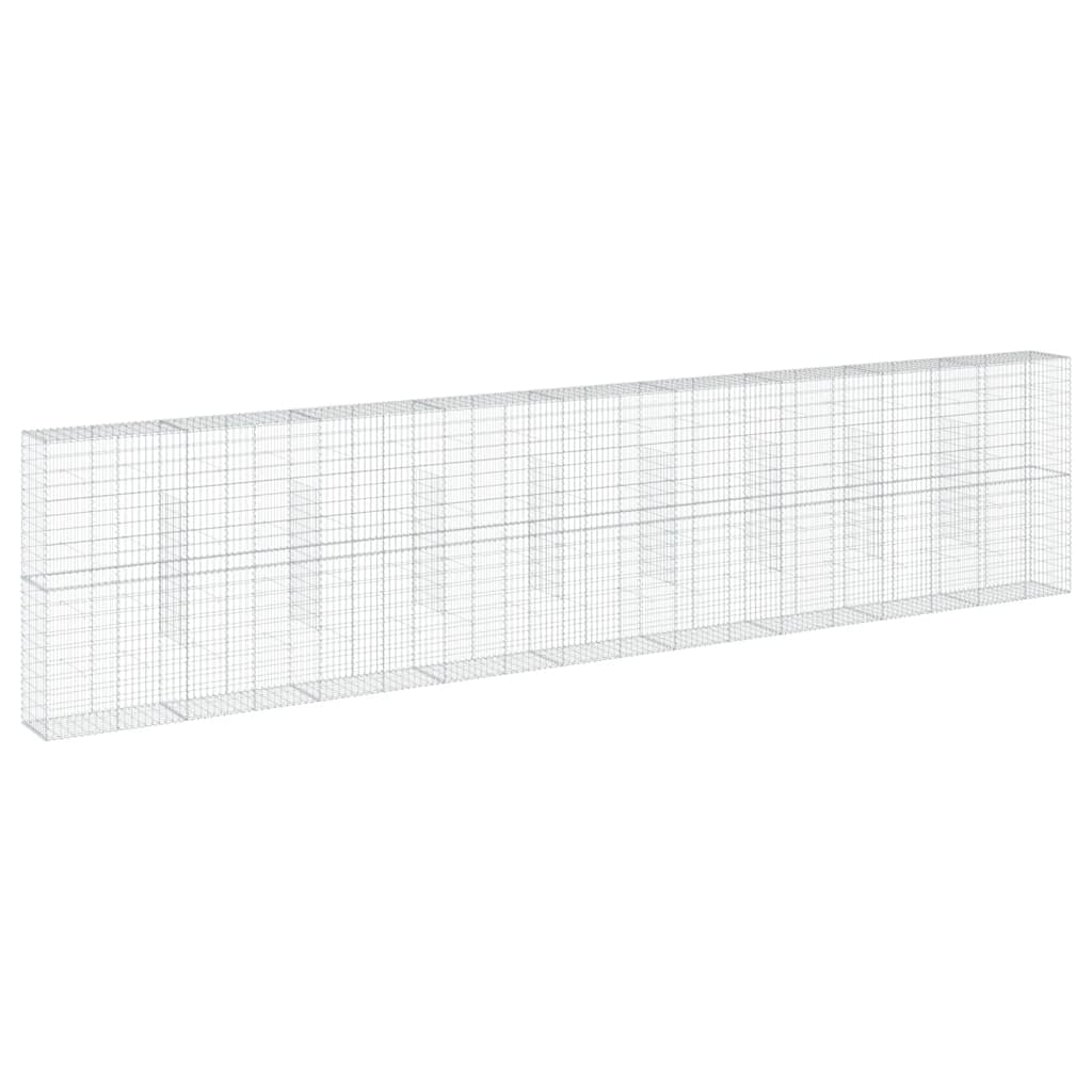 vidaXL Gabion Basket with Cover 900x50x200 cm Galvanised Iron 2