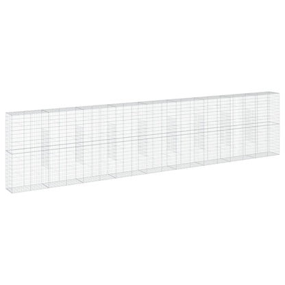 vidaXL Gabion Basket with Cover 900x50x200 cm Galvanised Iron 2