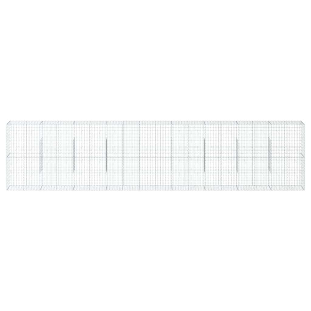 vidaXL Gabion Basket with Cover 900x50x200 cm Galvanised Iron 3