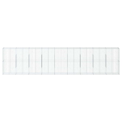 vidaXL Gabion Basket with Cover 900x50x200 cm Galvanised Iron 3
