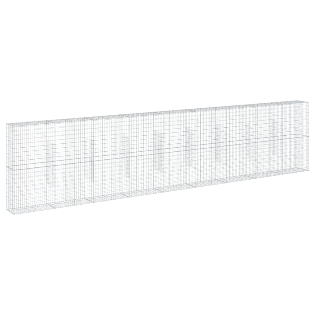 vidaXL Gabion Basket with Cover 900x50x200 cm Galvanised Iron 5