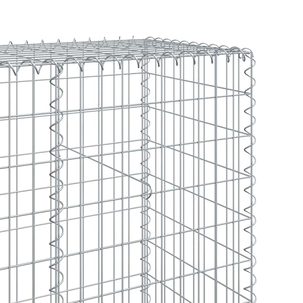 vidaXL Gabion Basket with Cover 900x50x200 cm Galvanised Iron 6