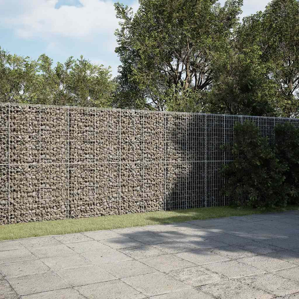 vidaXL Gabion Basket with Cover 900x50x200 cm Galvanised Iron