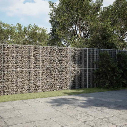 vidaXL Gabion Basket with Cover 900x50x200 cm Galvanised Iron 1