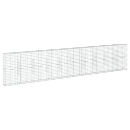 vidaXL Gabion Basket with Cover 1000x50x200 cm Galvanised Iron 2