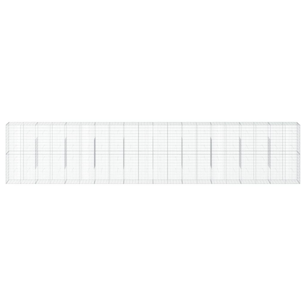 vidaXL Gabion Basket with Cover 1000x50x200 cm Galvanised Iron 3
