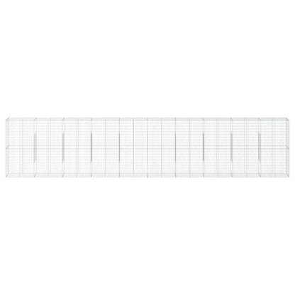 vidaXL Gabion Basket with Cover 1000x50x200 cm Galvanised Iron 3