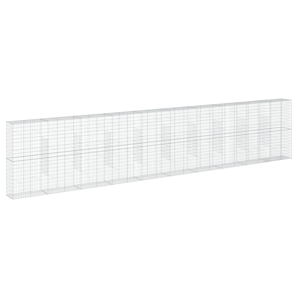 vidaXL Gabion Basket with Cover 1000x50x200 cm Galvanised Iron 5