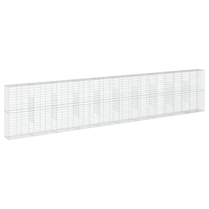 vidaXL Gabion Basket with Cover 1000x50x200 cm Galvanised Iron 5