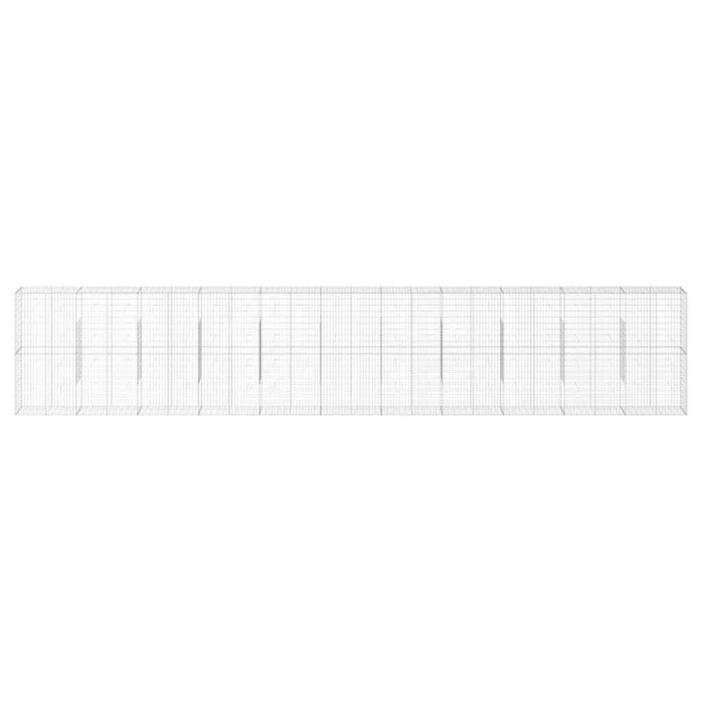 vidaXL Gabion Basket with Cover 1100x50x200 cm Galvanised Iron 3