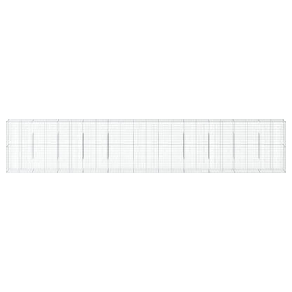 vidaXL Gabion Basket with Cover 1100x50x200 cm Galvanised Iron 3