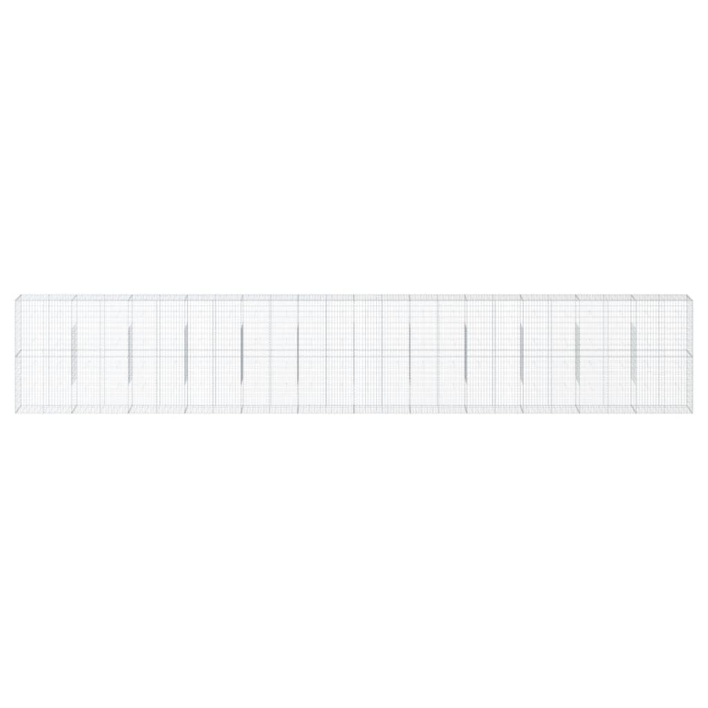 vidaXL Gabion Basket with Cover 1200x50x200 cm Galvanised Iron 3