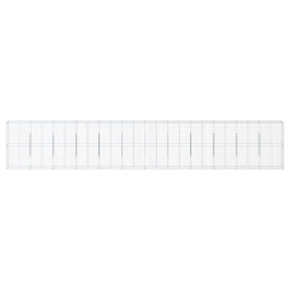 vidaXL Gabion Basket with Cover 1200x50x200 cm Galvanised Iron 3