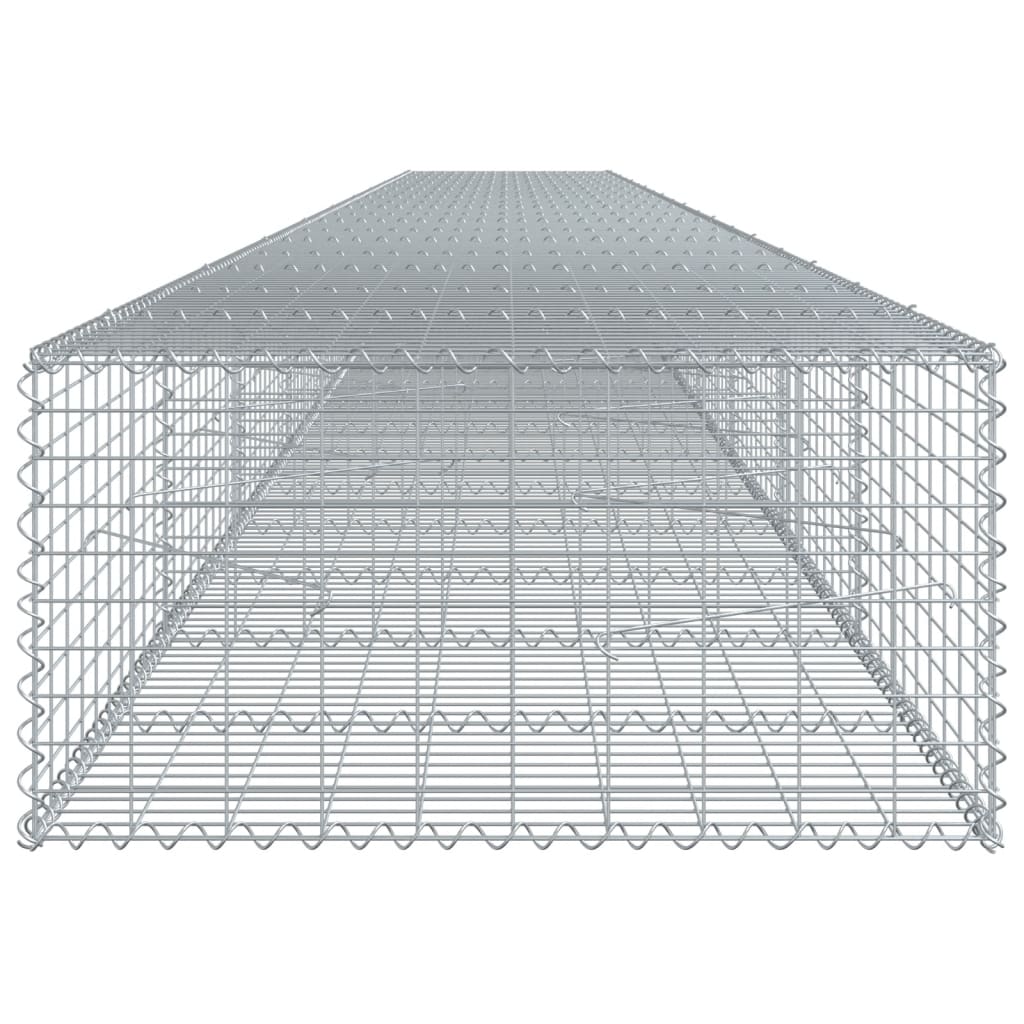 vidaXL Gabion Basket with Cover 1000x100x50 cm Galvanised Iron 4