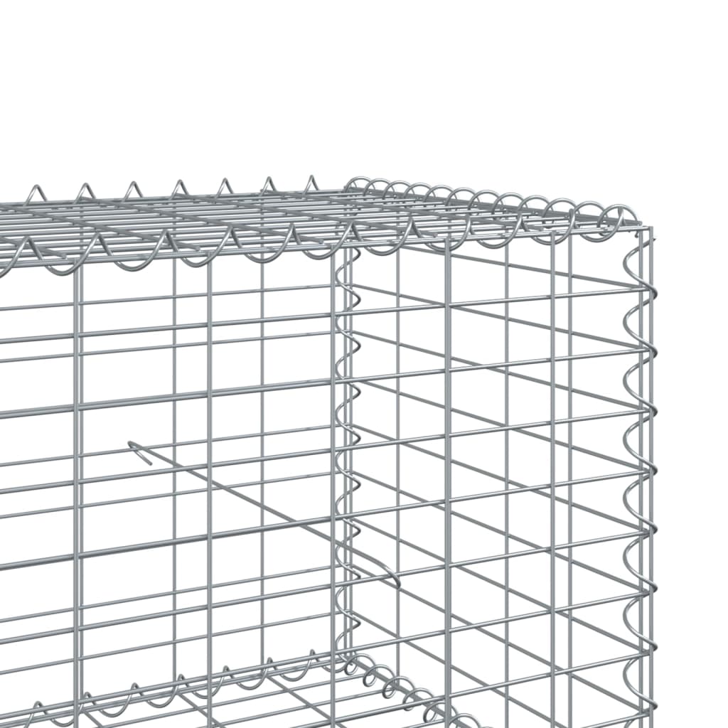 vidaXL Gabion Basket with Cover 1000x100x50 cm Galvanised Iron 6