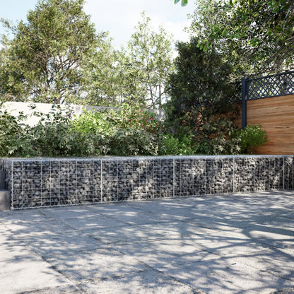 vidaXL Gabion Basket with Cover 1100x100x50 cm Galvanised Iron 1