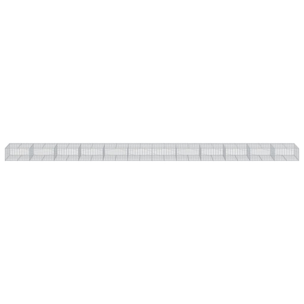 vidaXL Gabion Basket with Cover 1200x100x50 cm Galvanised Iron 3