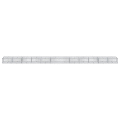 vidaXL Gabion Basket with Cover 1200x100x50 cm Galvanised Iron 3