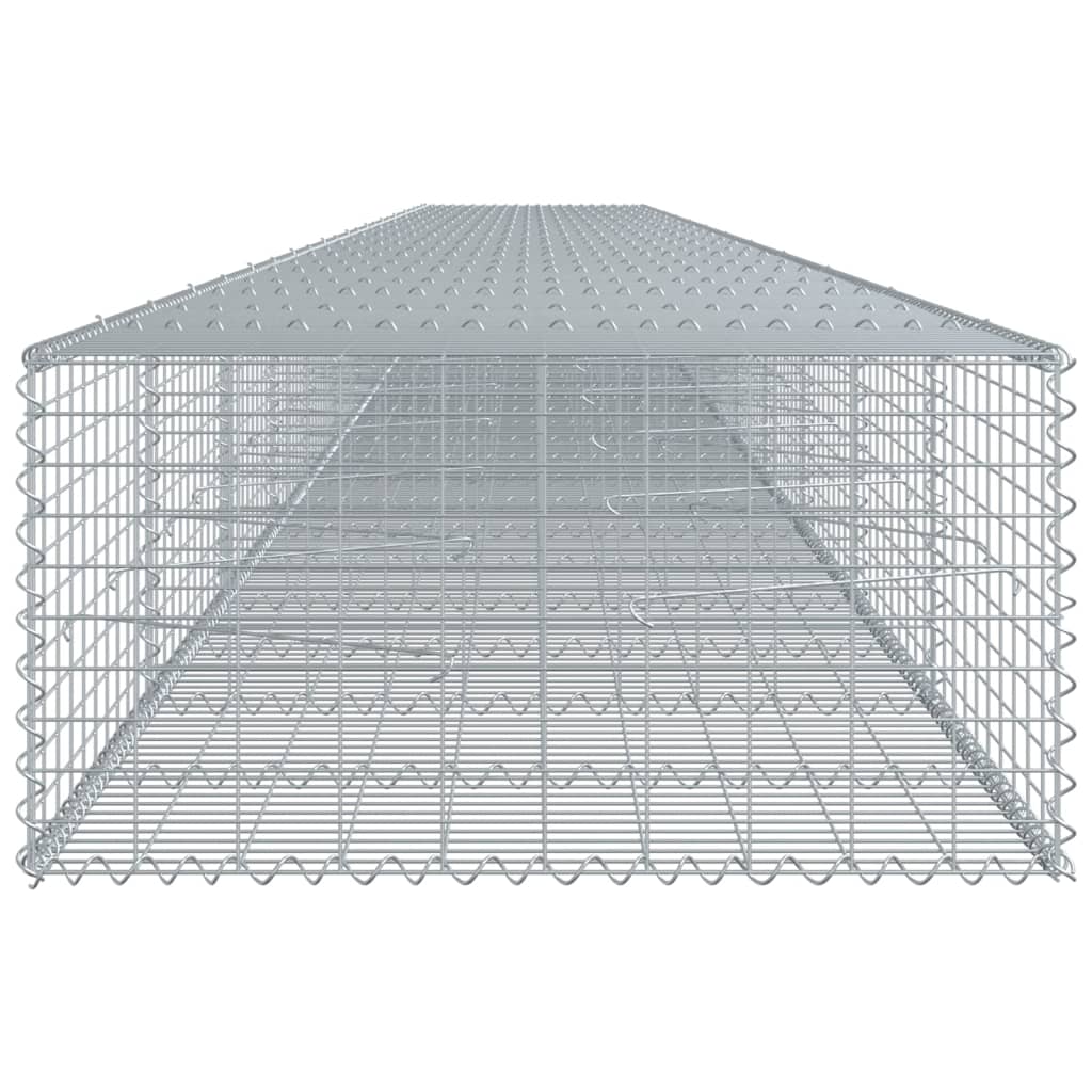 vidaXL Gabion Basket with Cover 1200x100x50 cm Galvanised Iron 4