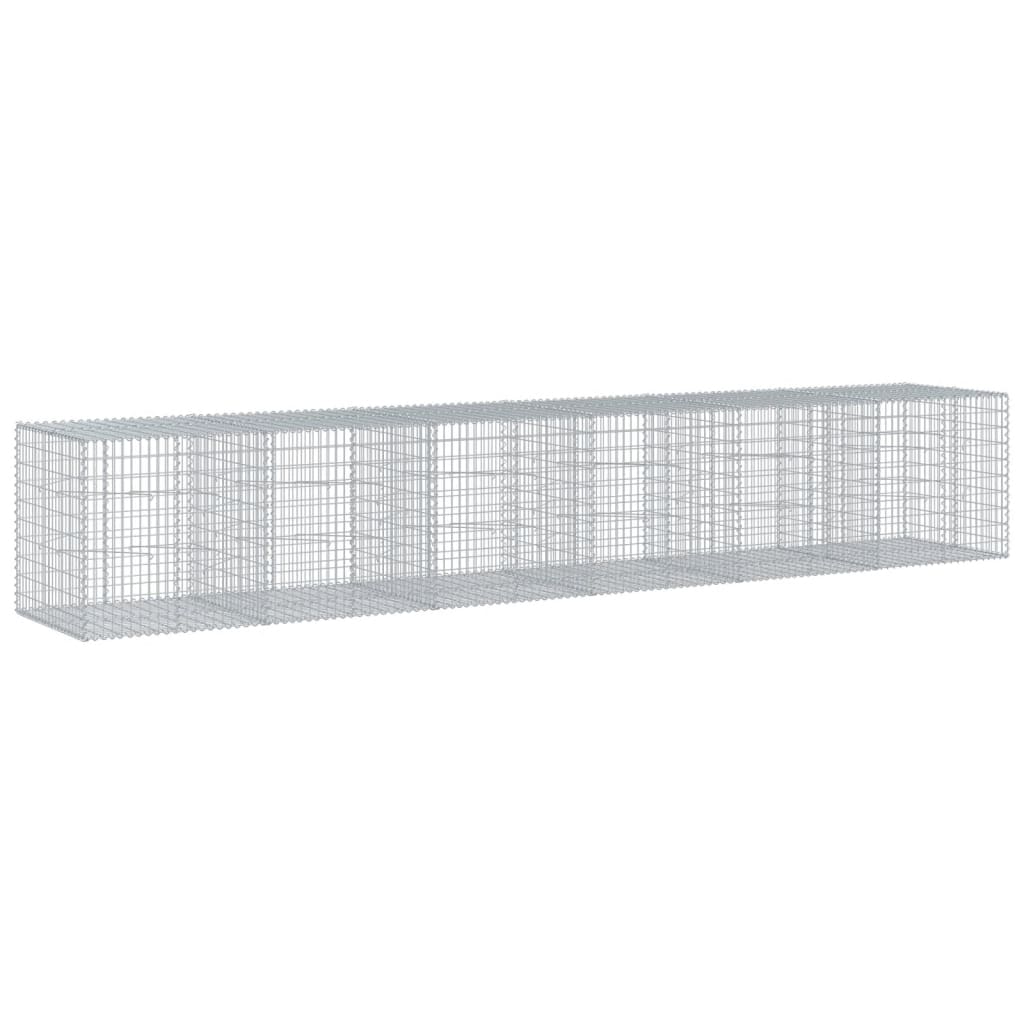vidaXL Gabion Basket with Cover 600x100x100 cm Galvanised Iron 2