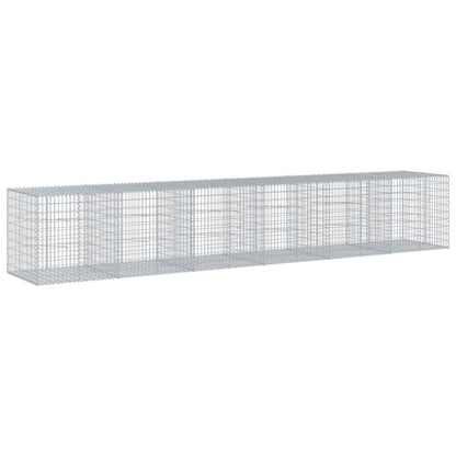 vidaXL Gabion Basket with Cover 600x100x100 cm Galvanised Iron 2