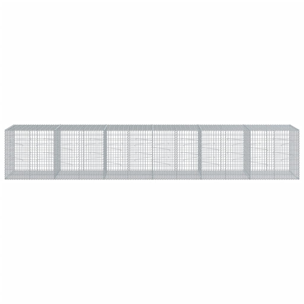 vidaXL Gabion Basket with Cover 600x100x100 cm Galvanised Iron 3